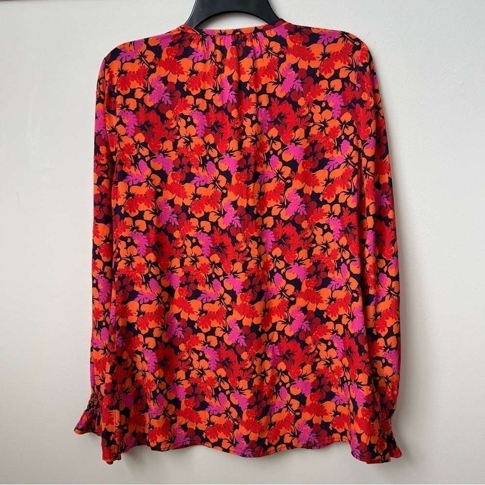 Derek Lam 10 Crosby Aria Floral Tassels Tie Blouse Lightweight Boho Multi Sz 2 - Picture 8 of 12